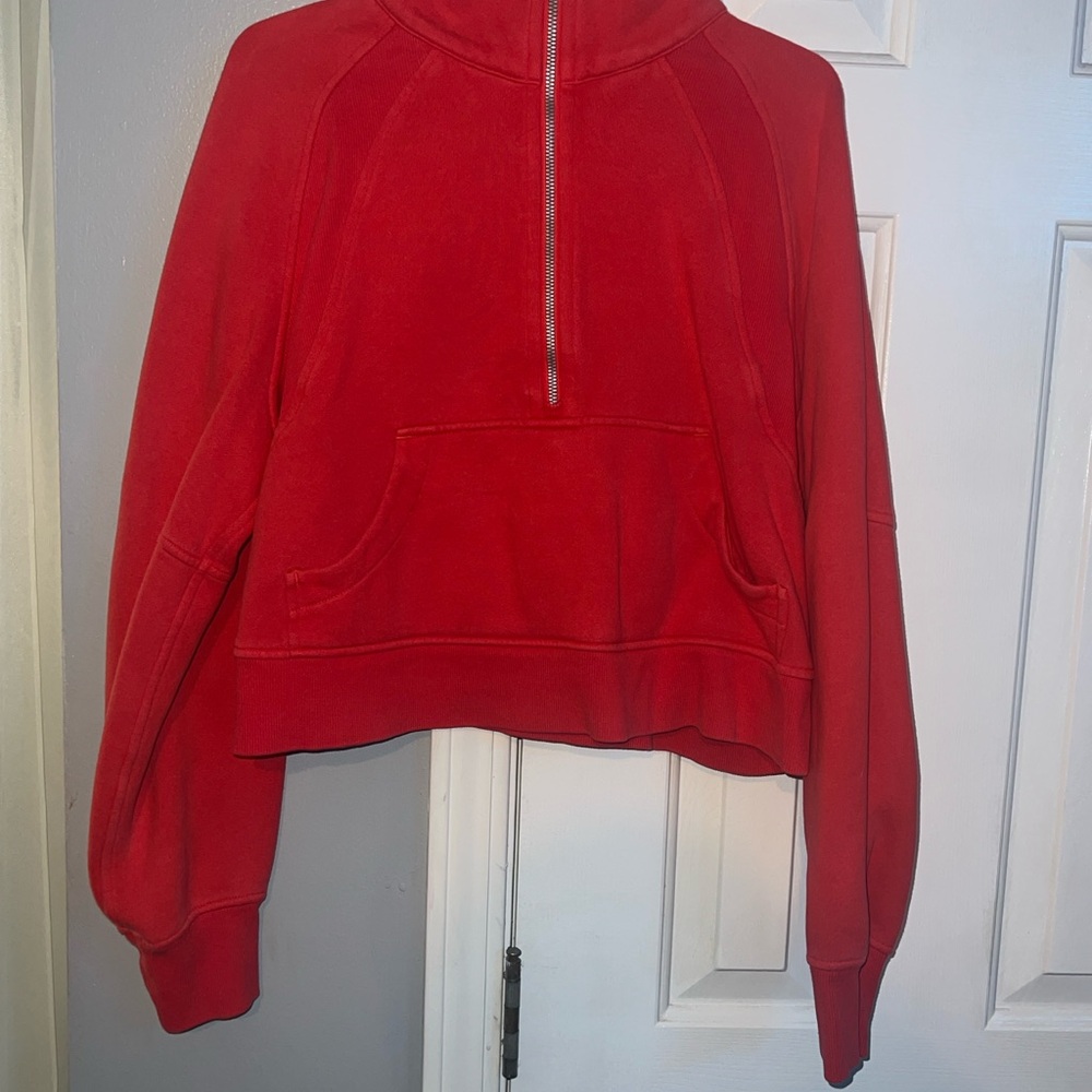 Lululemon Athletica Red Cropped Sweatshirt